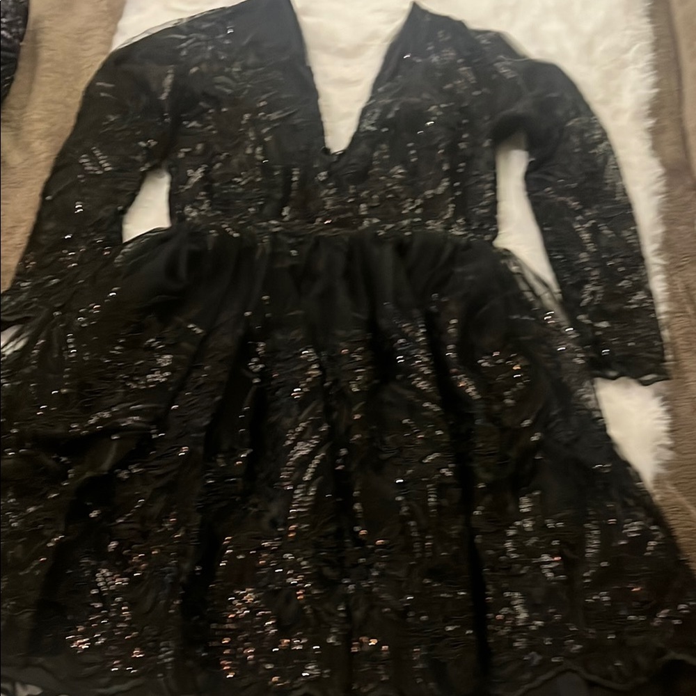 Elegant Black Sequin Dress